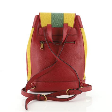 Yellow Baiadera stripe canvas backpack 